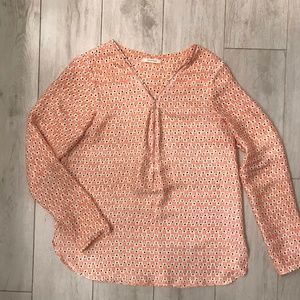 Promod Pink and White Patterned Blouse